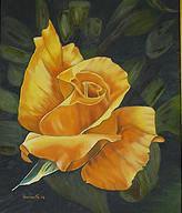Yellow Rose - Oil Paintings - By Sunanta Deangdeelert, Flower Painting Artist
